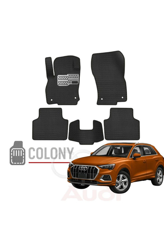 Audi Q3 SUV 2018+ Hücreli Premium Eva Paspas Seti Tam Set Paspas Takımı Siyah