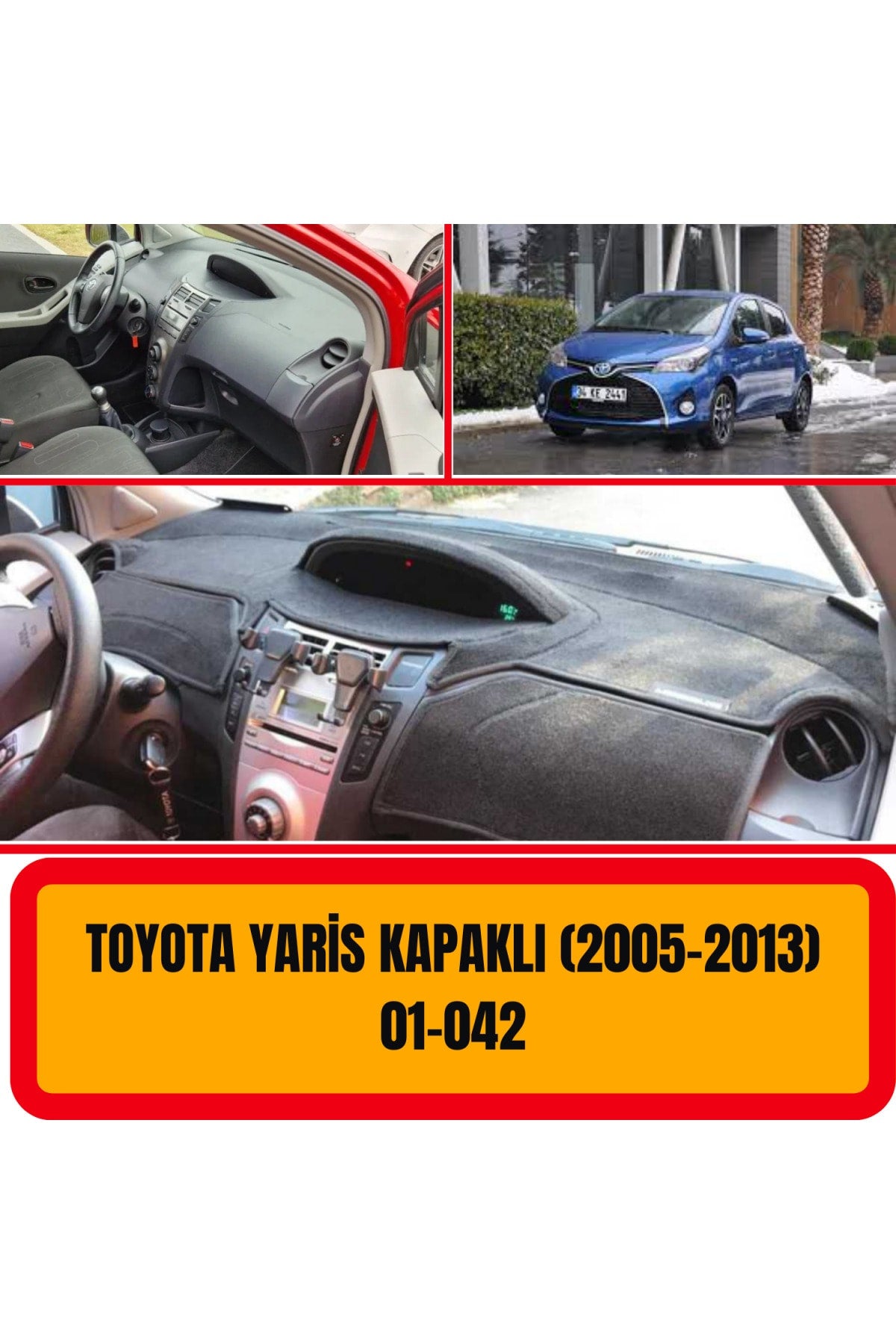 Toyota Yaris 2005-2013 2 Kapaklı 3D Koruyucu Kılıf