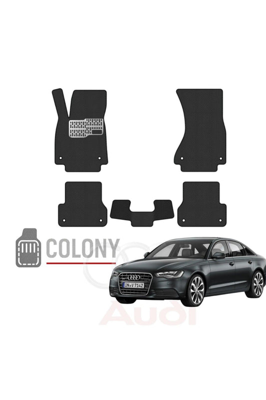 Audi A6 (C7) Sedan 2011-2017 Hücreli Premium Eva Paspas Seti Tam Set Paspas Takımı Siyah