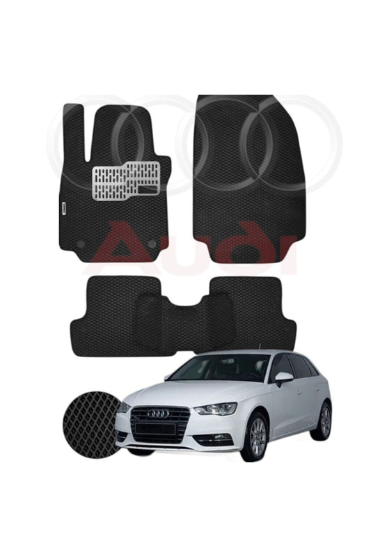 Audi A3 Hatchback (2012-2020) Hücreli Premium Eva Paspas Seti Tam Set Paspas Takımı Siyah