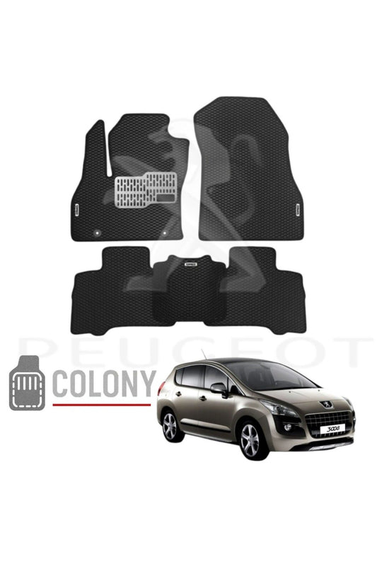 Peugeot 3008 (09-16) Hücreli Premium Eva Paspas Seti Tam Set Paspas Takımı Siyah
