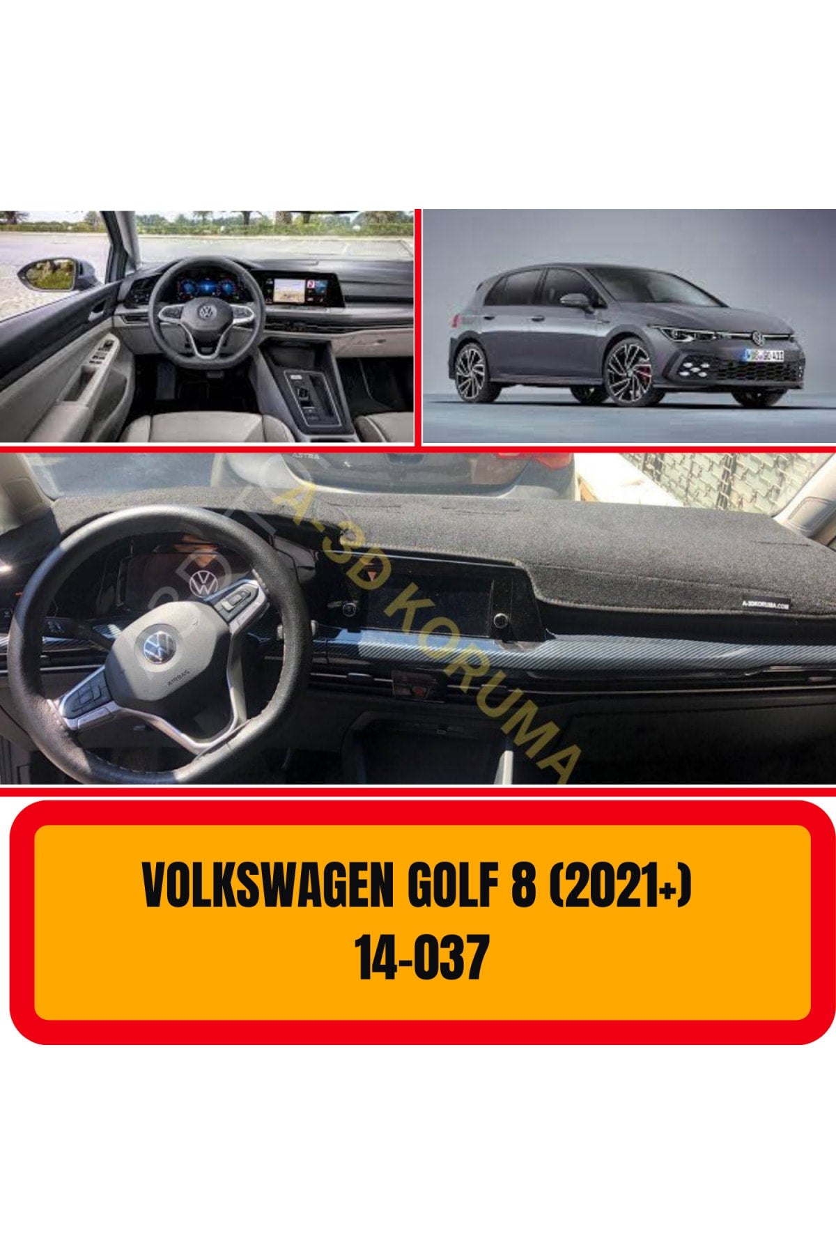 Volkswagen Golf 8 ( 2021 + ) Ön Göğüs / Panel / Torpido Koruması - Kılıfı