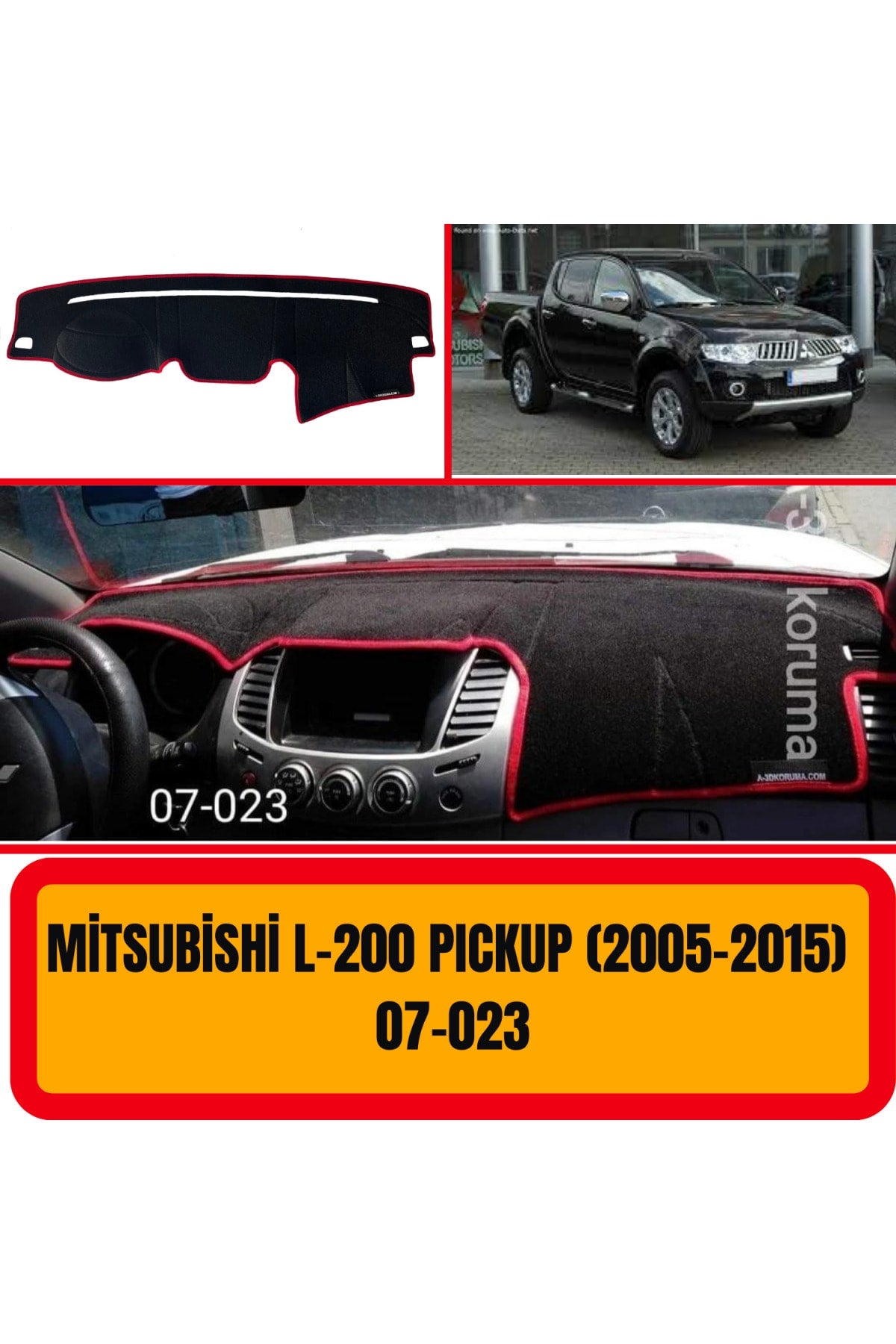 Mitsubishi L200  2005-2015  3D Torpido Koruyucu Kılıf