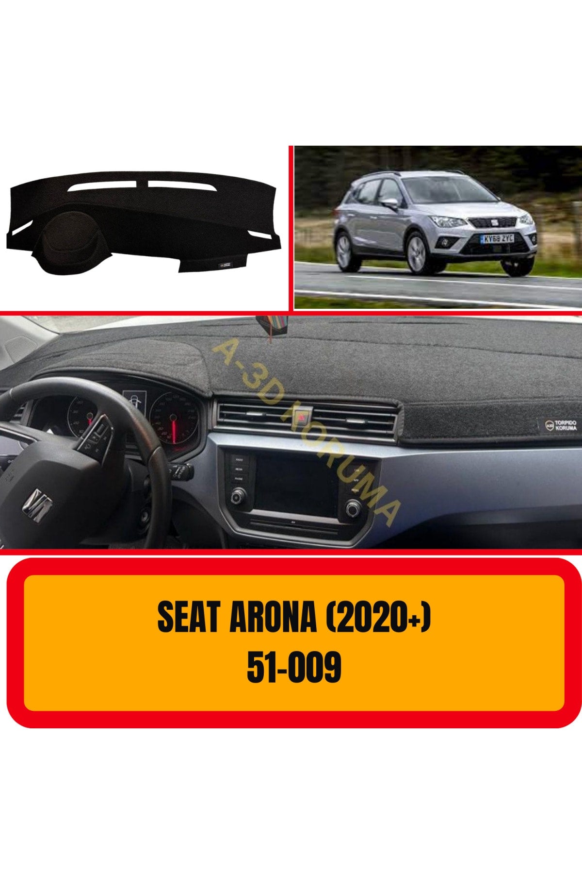 Seat Arona 2020+ Ön Göğüs / Panel / Torpido Koruması - Kılıfı