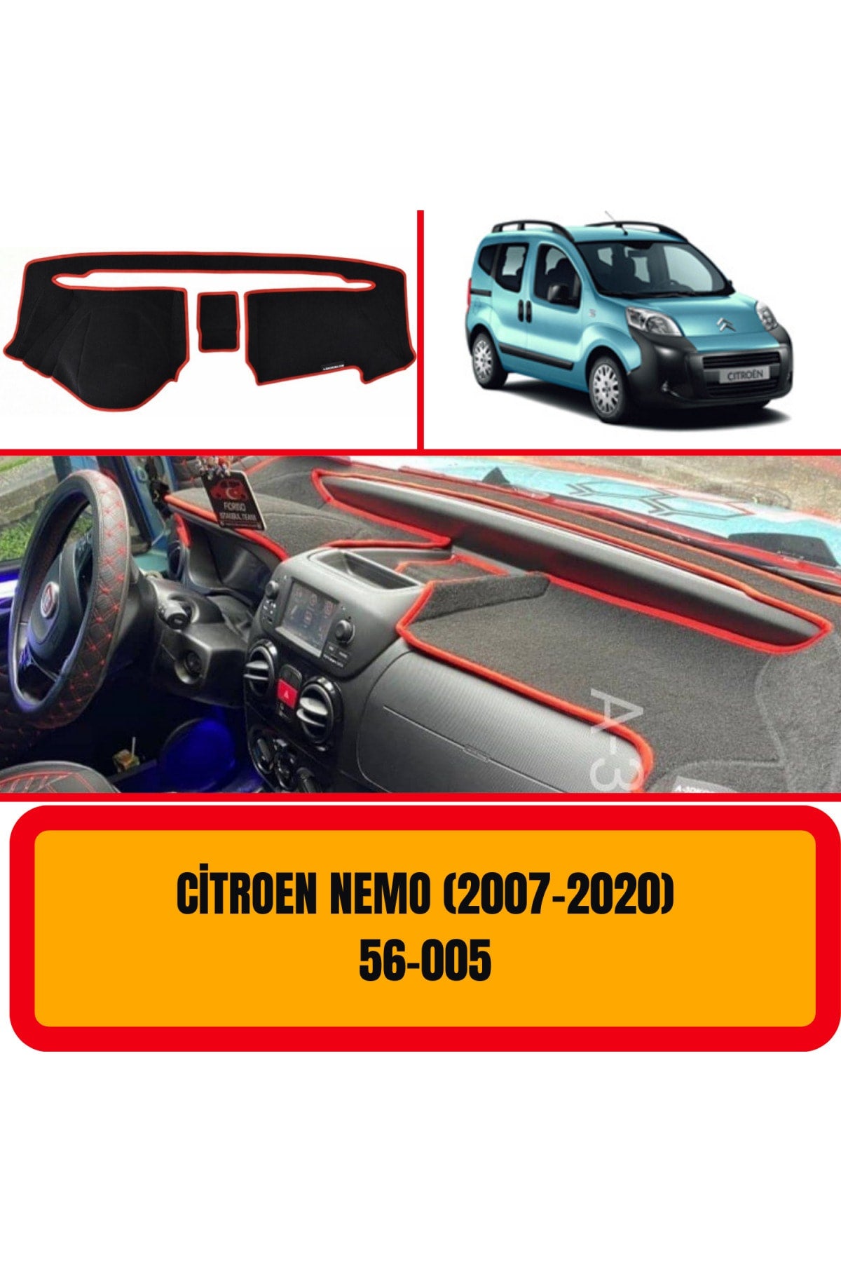 Citroen Nemo 2007-2020 3D Torpido Koruyucu