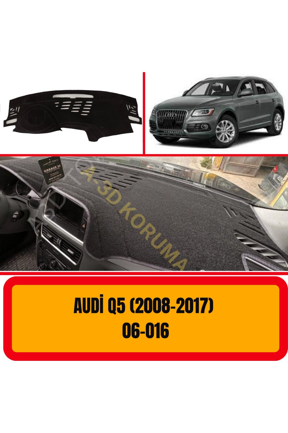 Audi Q5 2008-2017 3D Torpido Koruyucu Kılıf