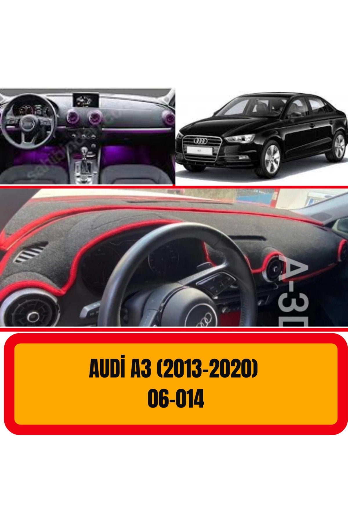 Audi A3 2013-2020 3D Torpido Koruyucu Kılıf