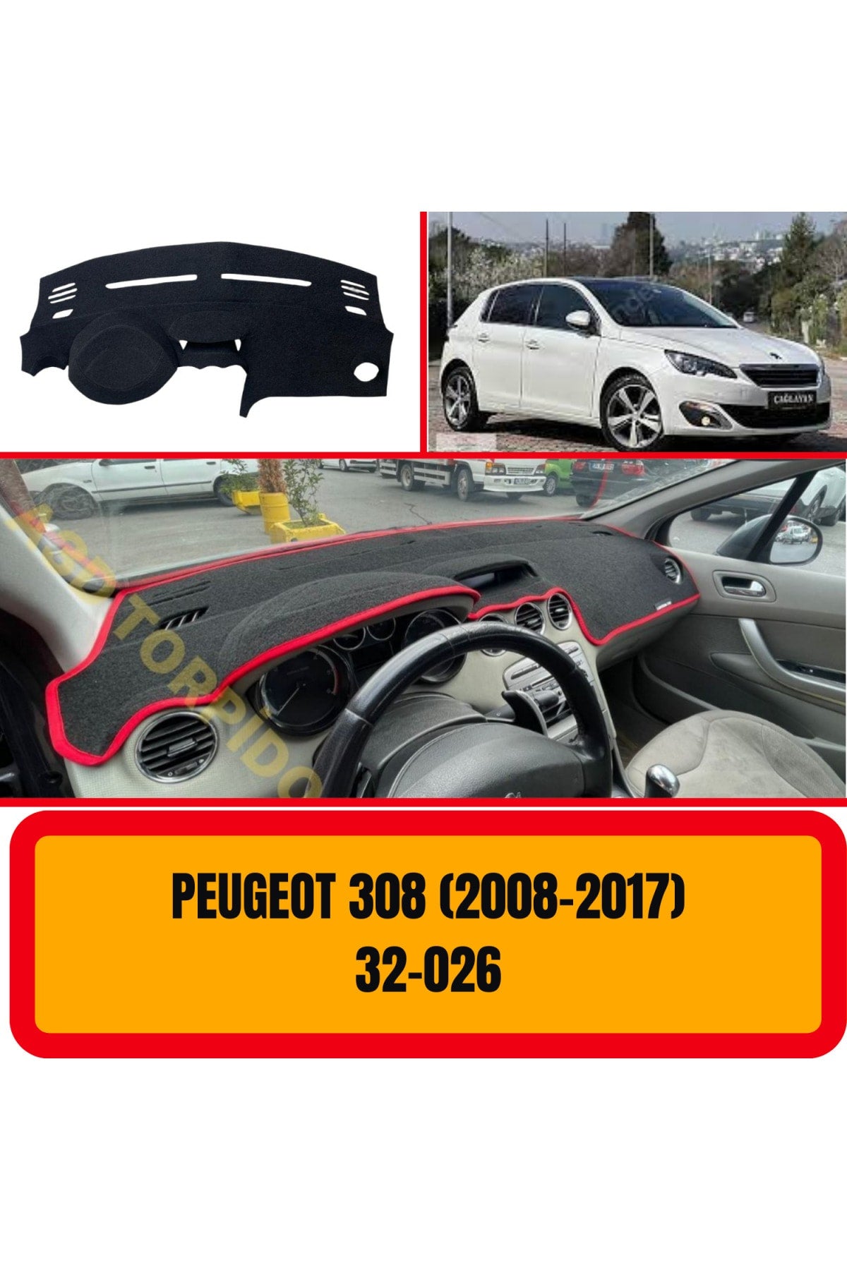 Peugeot 308 2008-2017 3D Koruyucu Kılıf