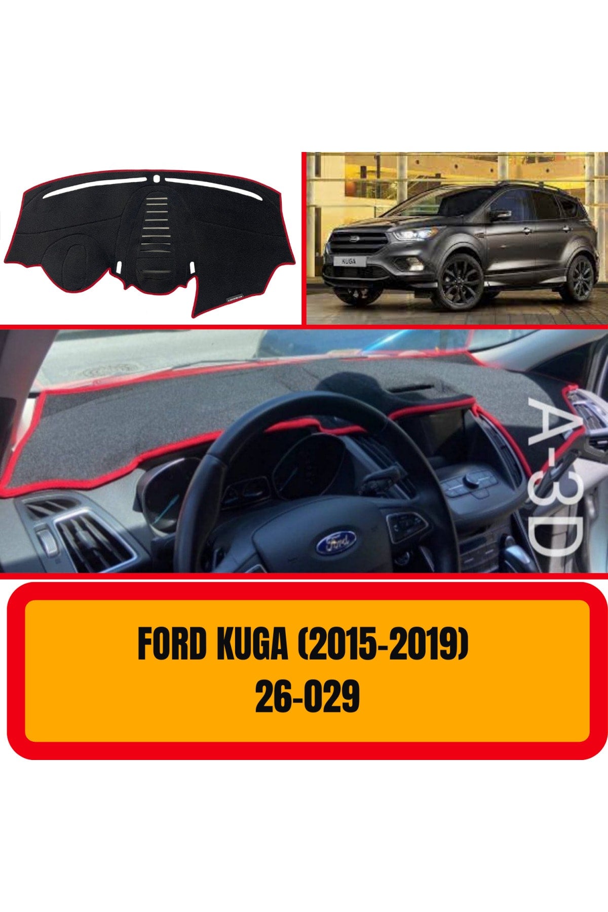 Ford Kuga 2015-2019 3D Torpido Koruyucu