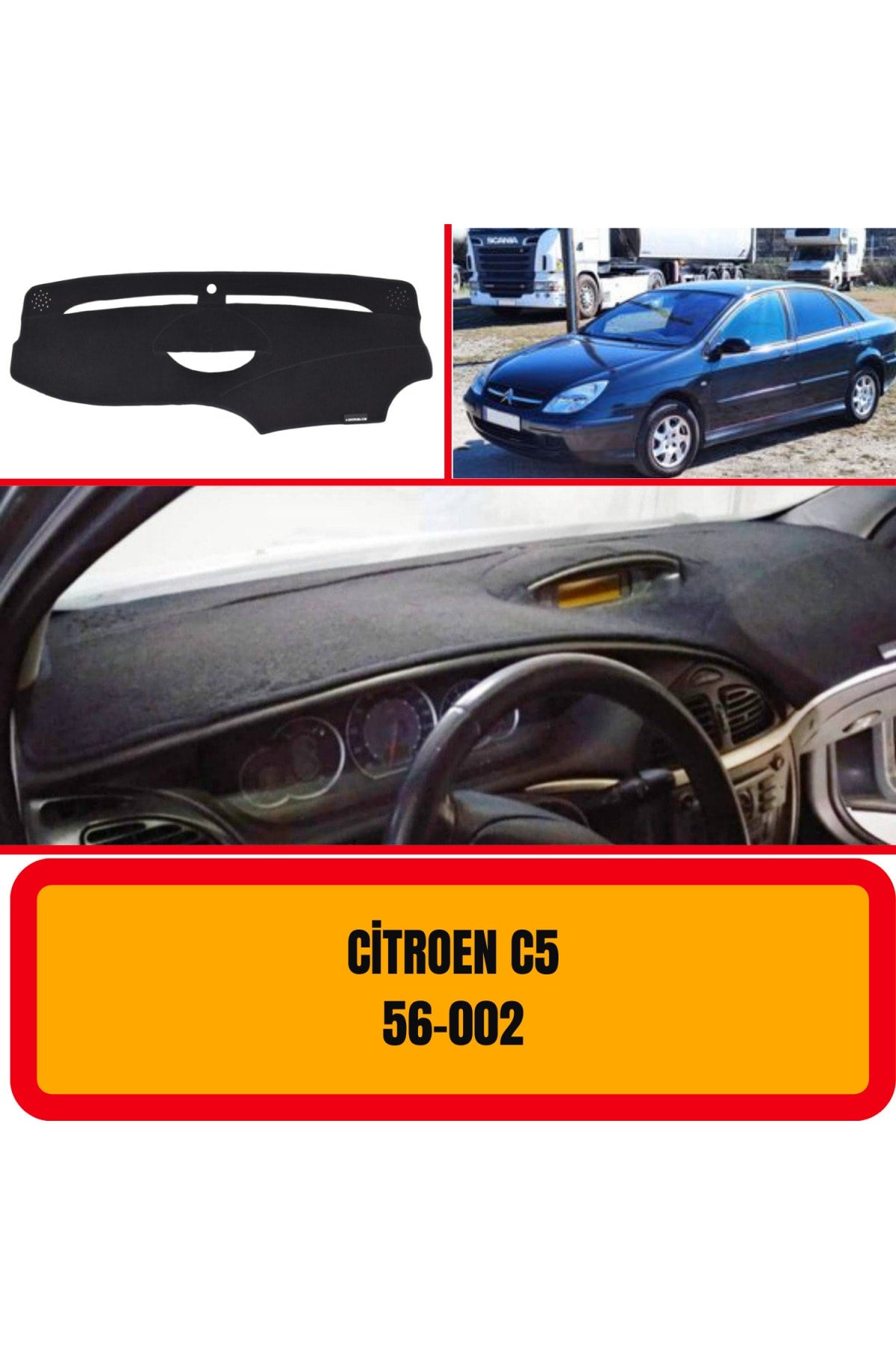 Citroen C5 3D Torpido Koruyucu Kılıf