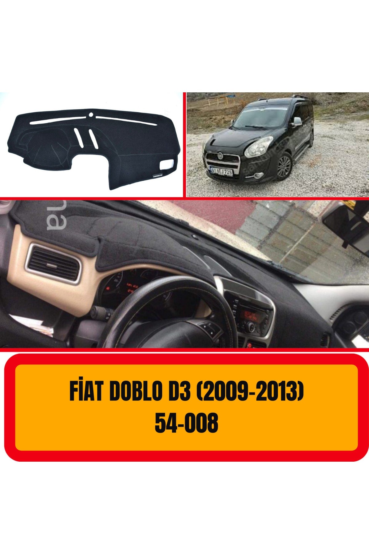 FİAT DOBLO 3D 2009-2013 3D Torpido Koruyucu