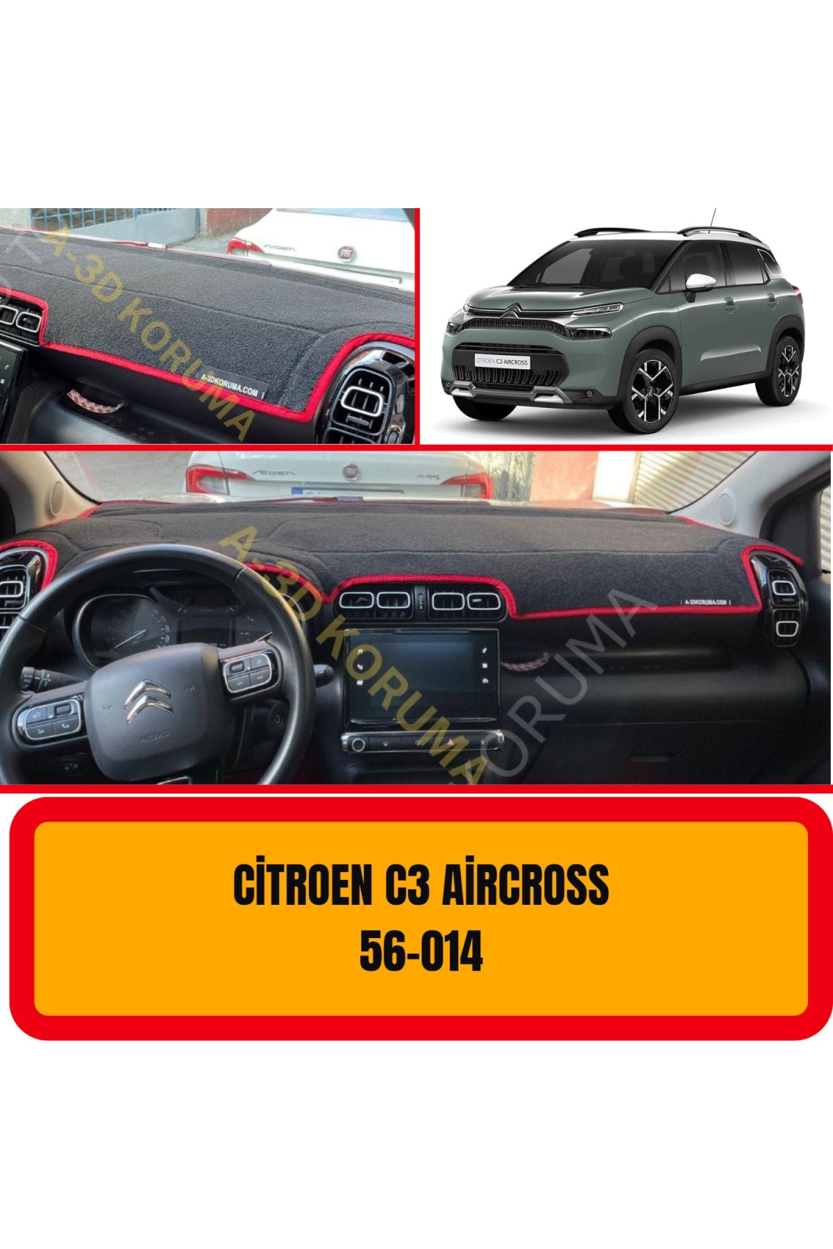 Citroen Aircross C3 3D Torpido Koruyucu