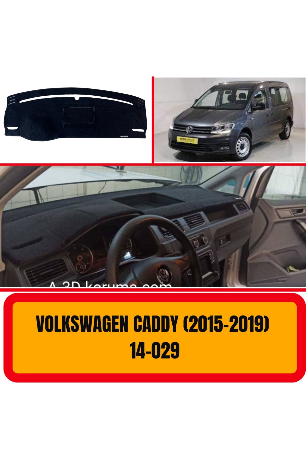 Volkswagen Caddy 2015-2019 3D Torpido Koruyucu