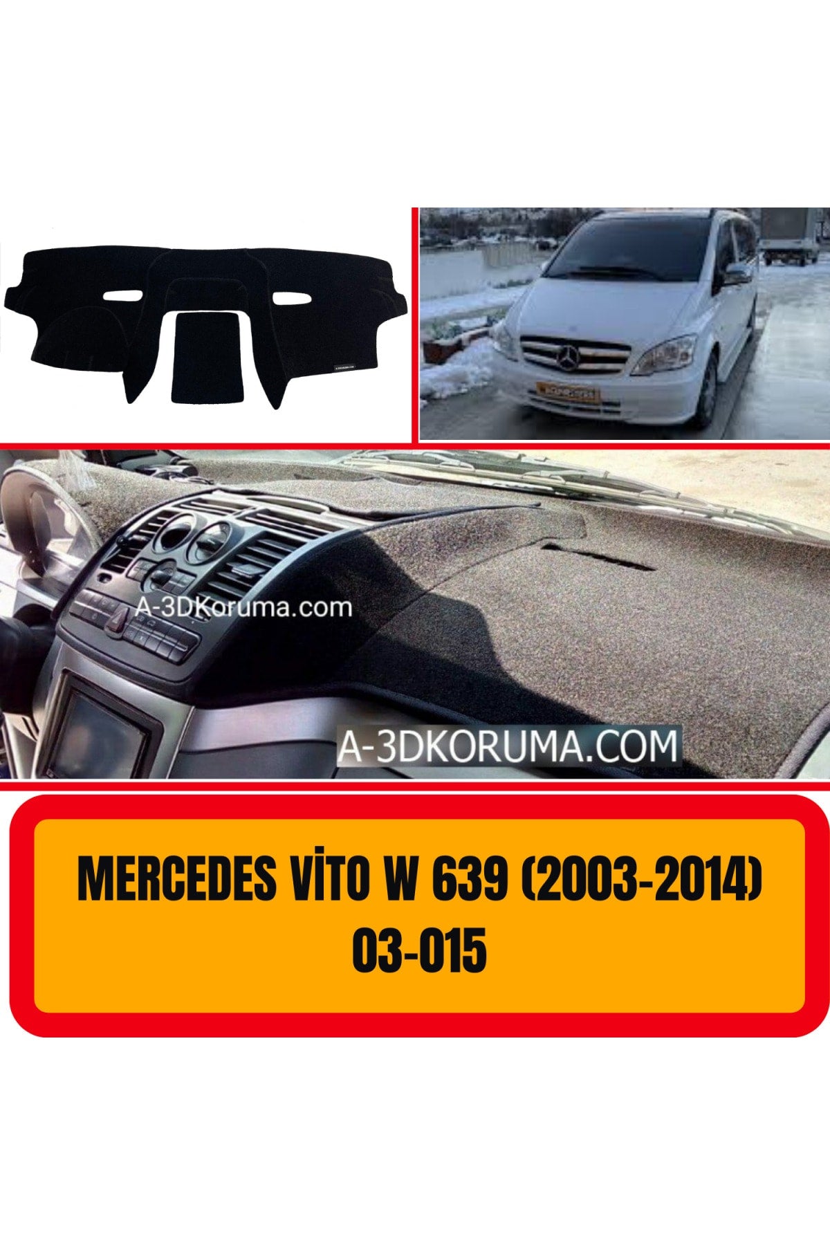 Mercedes -benz Viano W639 2003-2014 3D Torpido Koruyucu Kılıf