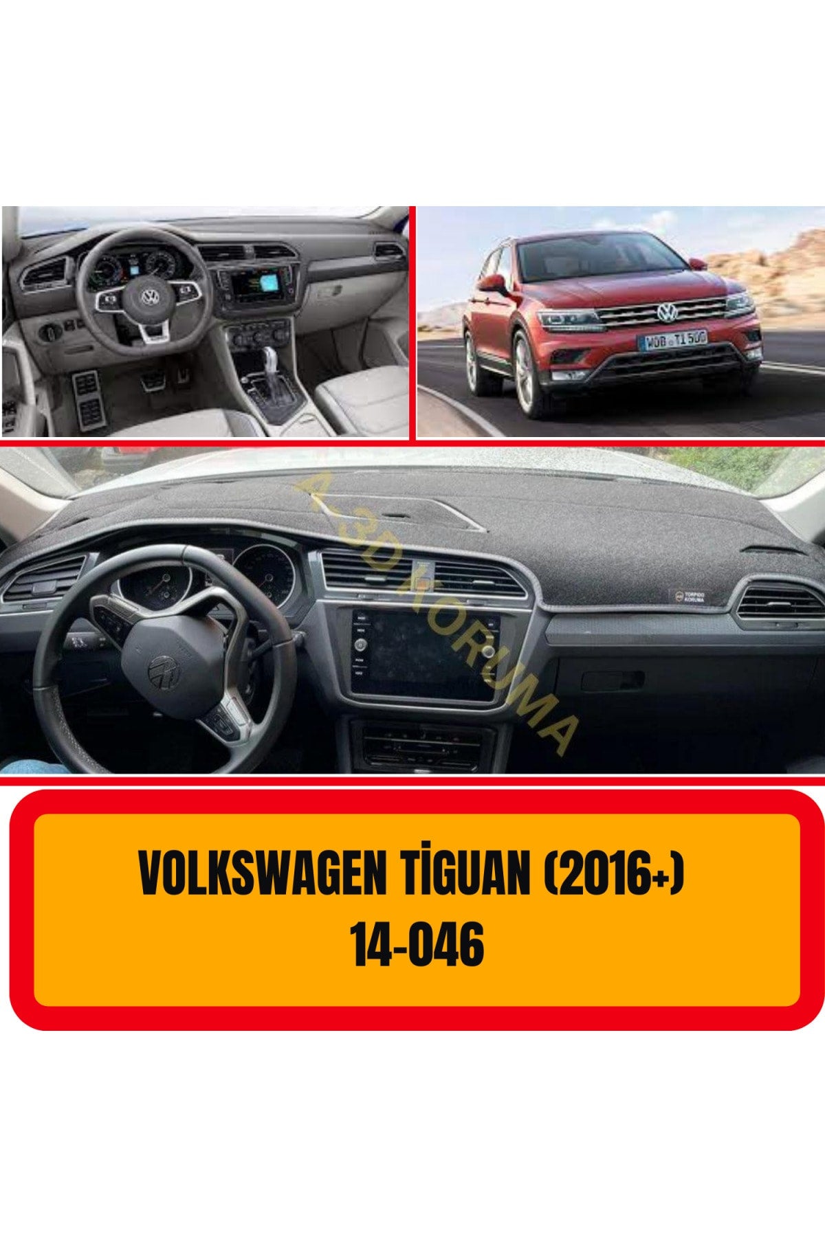 Volkswagen Tiguan 2016 + Ön Göğüs / Panel / Torpido Koruması - Kılıfı