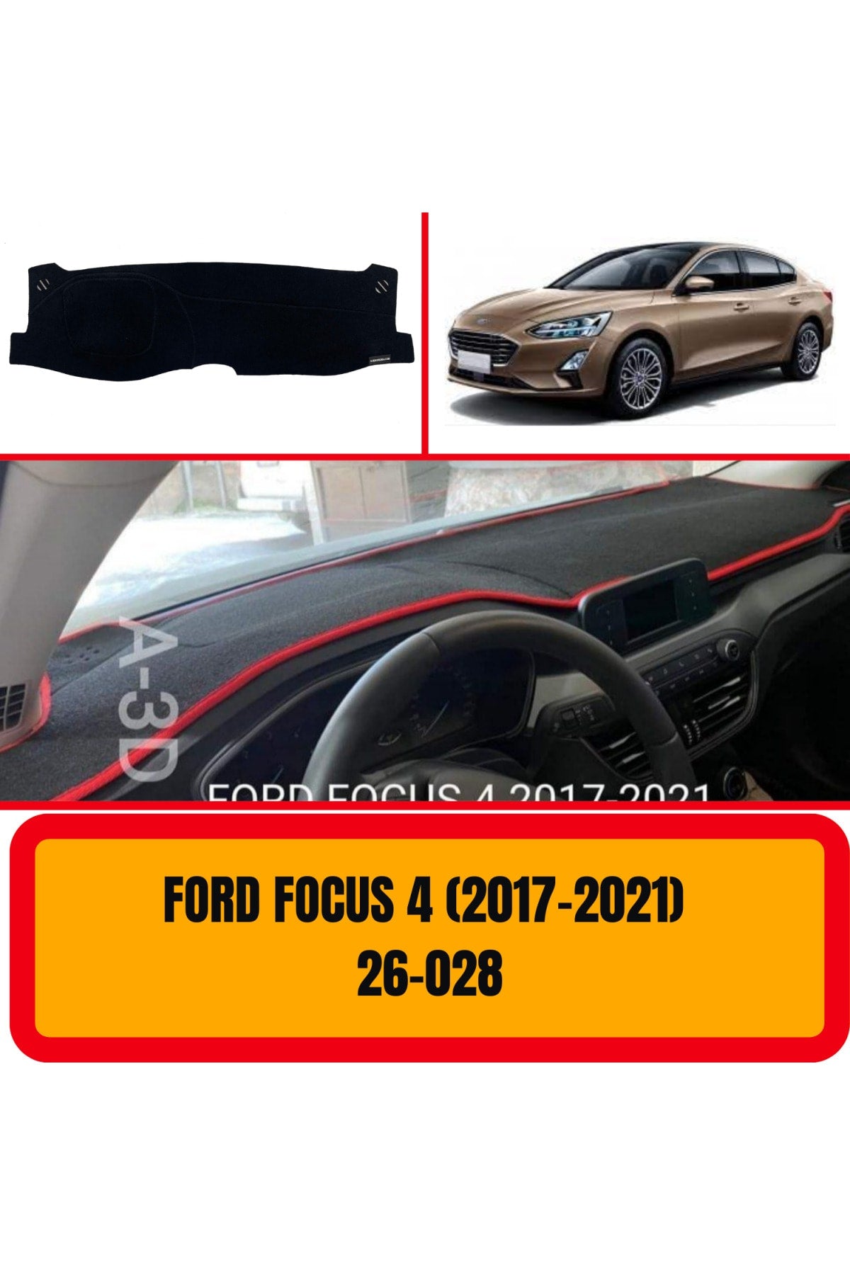 Ford Focus 4 2017-2021 3D Torpido Koruyucu