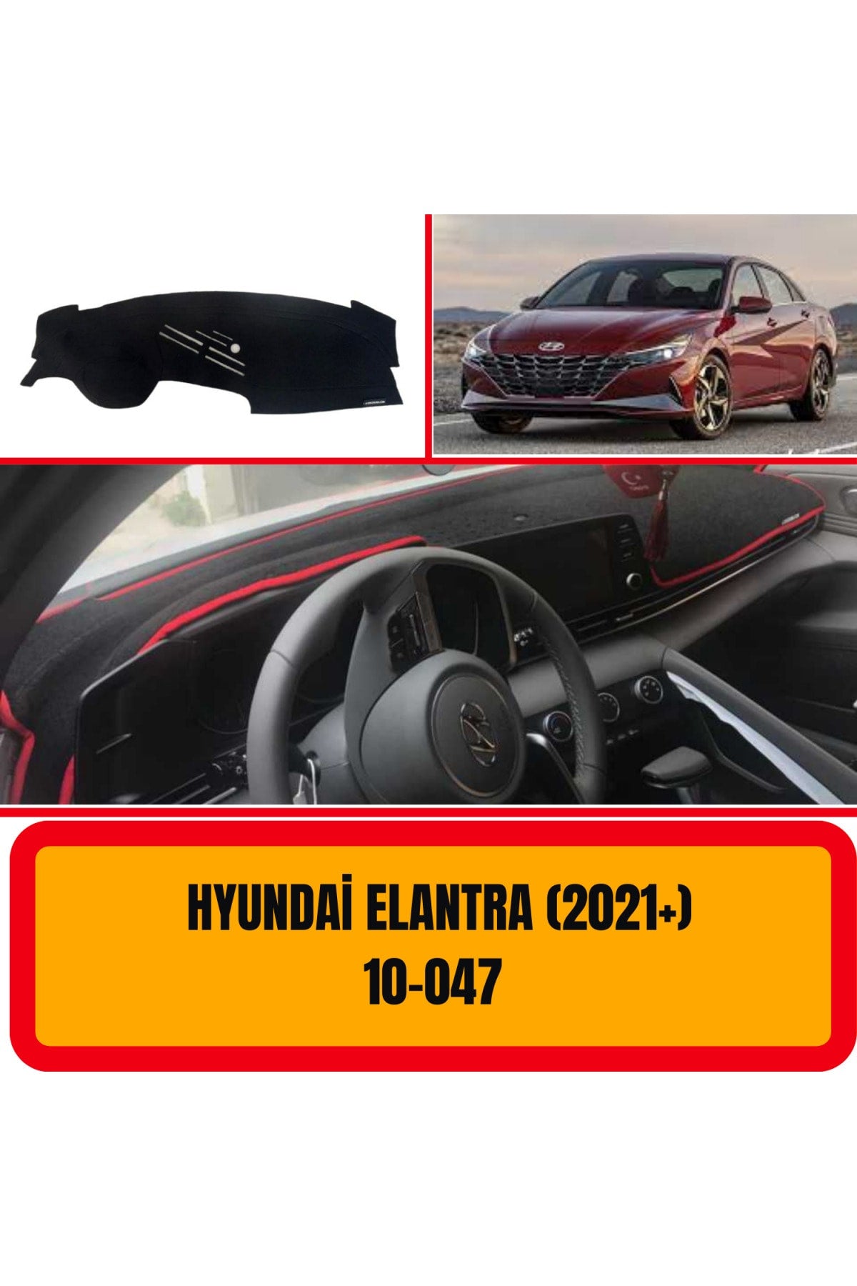 Hyundai Elantra 2021+ 3D Torpido Koruyucu Kılıf