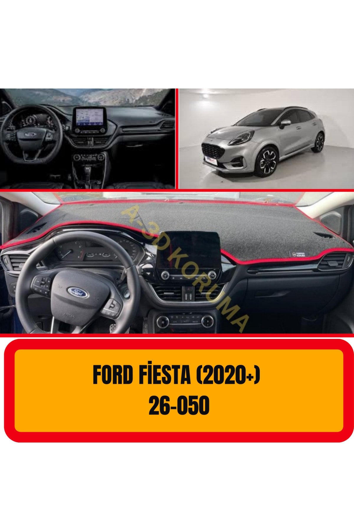 FORD FİESTA 2020+ 3D Torpido Koruyucu