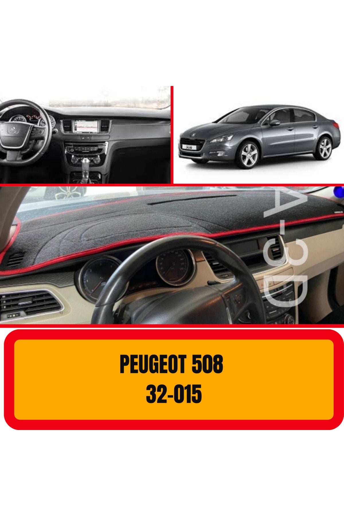 Peugeot 508 3D Torpido Koruyucu Kılıf