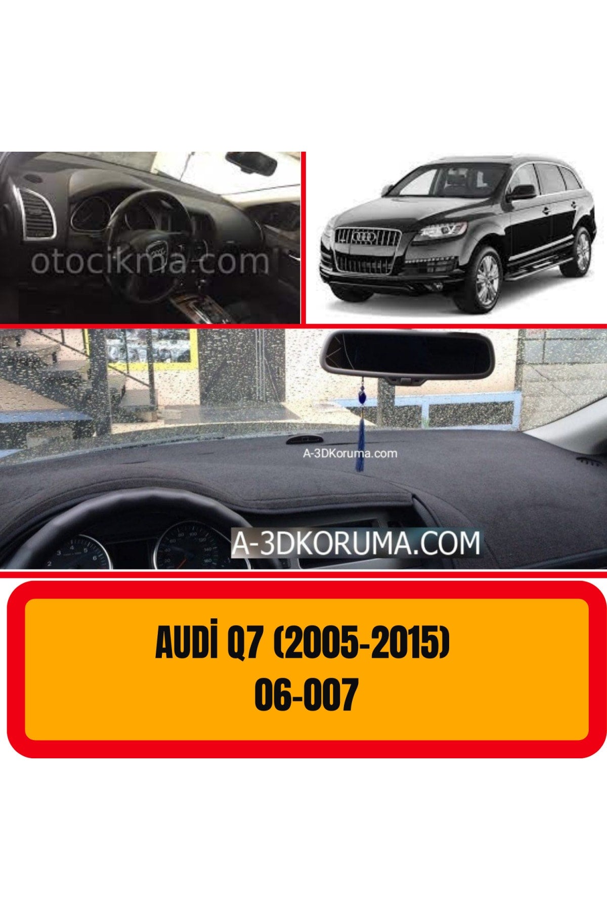 Audi Q7 2005-2015 3D Torpido Koruyucu