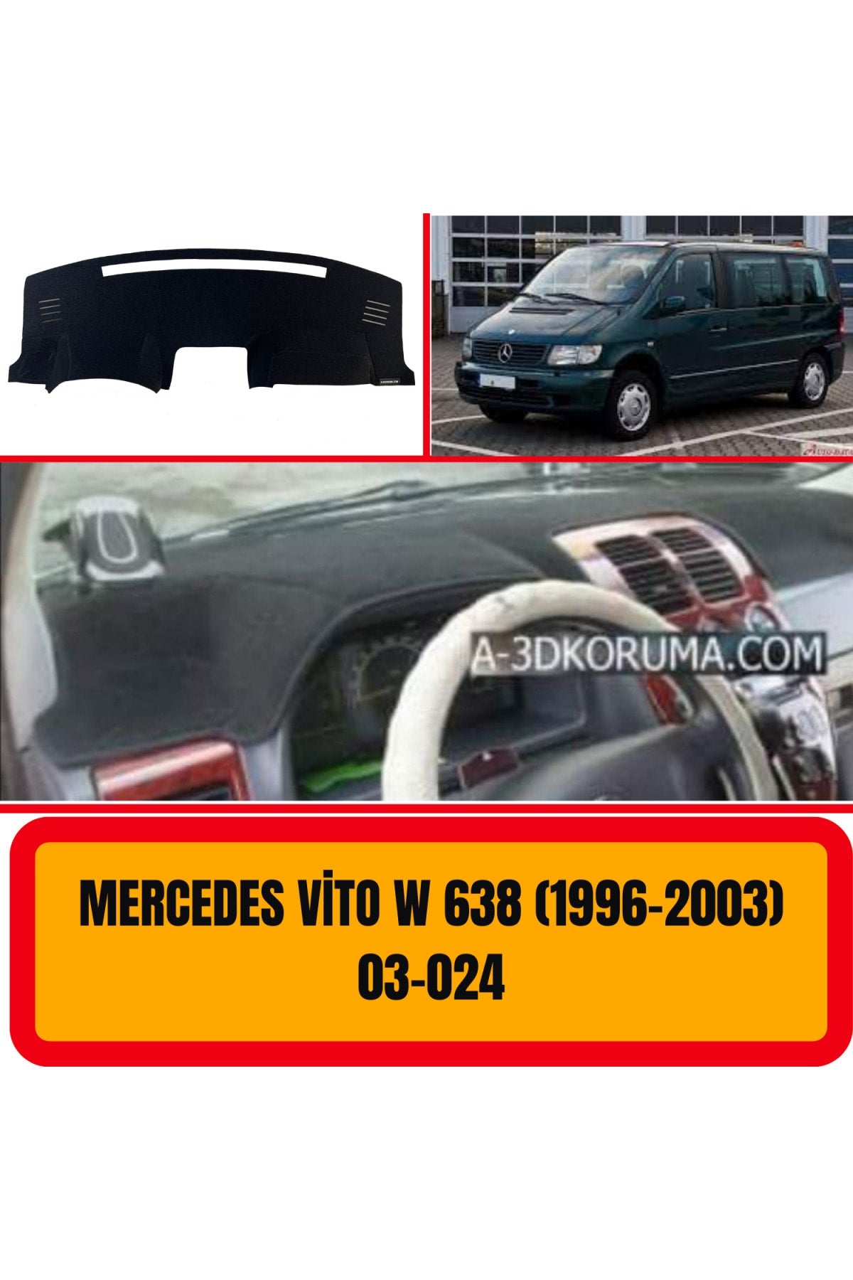 Mercedes-Benz Vito W638 3D Torpido Koruyucu Kılıf