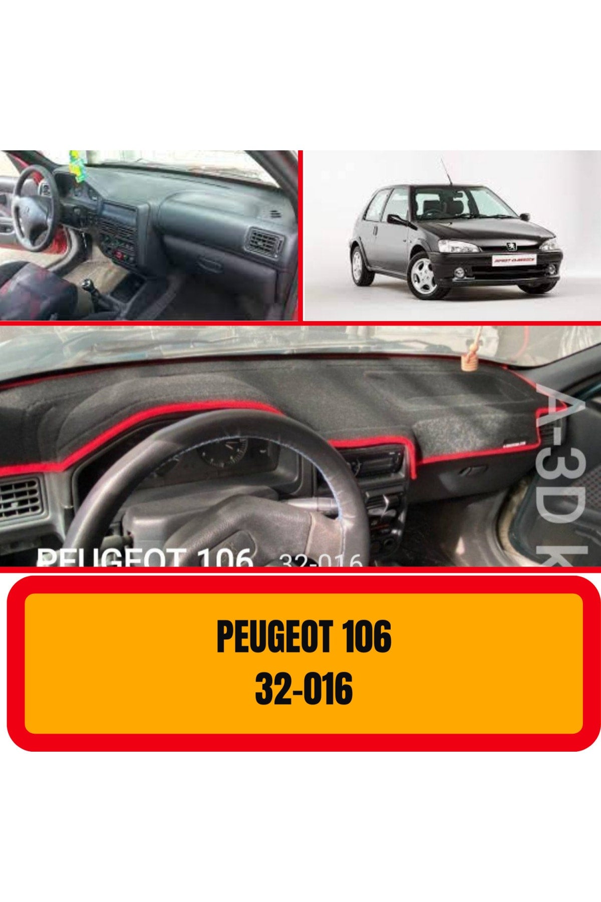 Peugeot 106 3D Torpido Koruyucu Kılıf