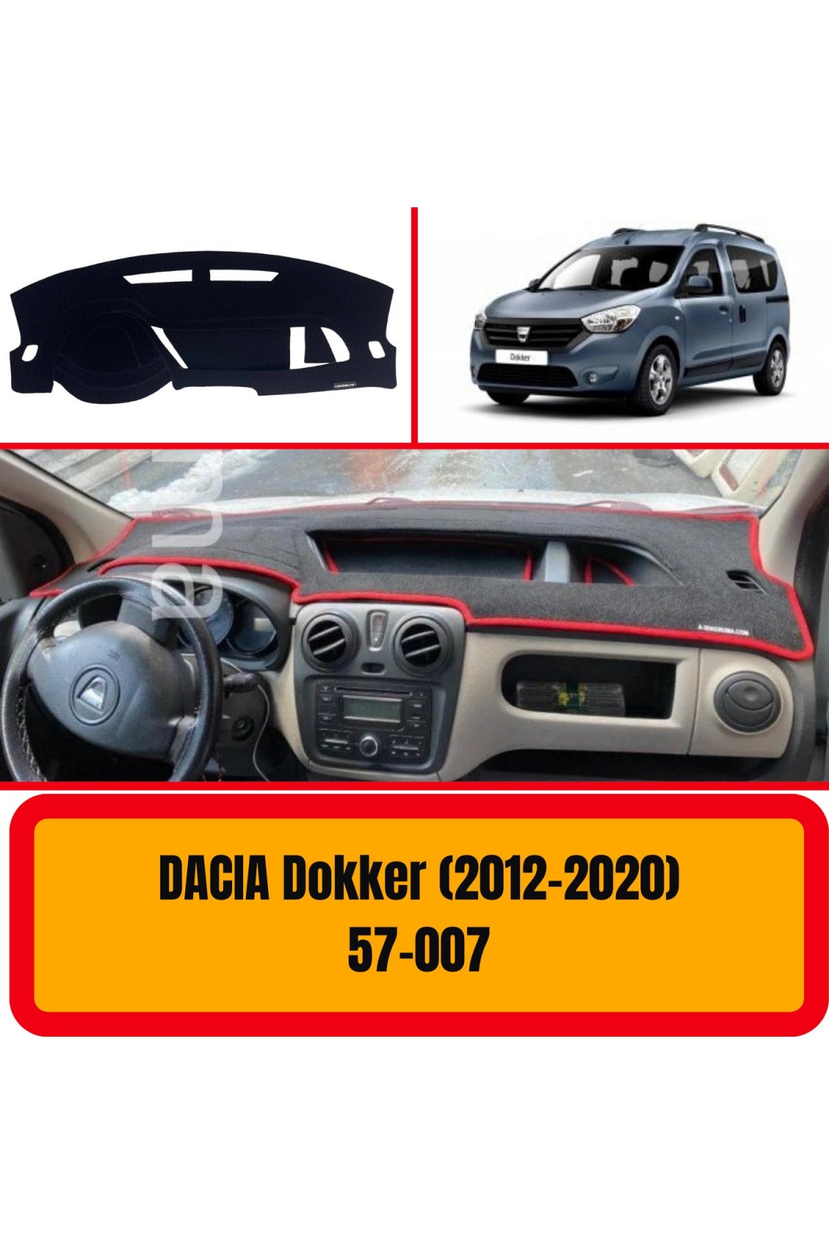 Dacia Dokker (2012-2020)  3D Torpido Koruyucu