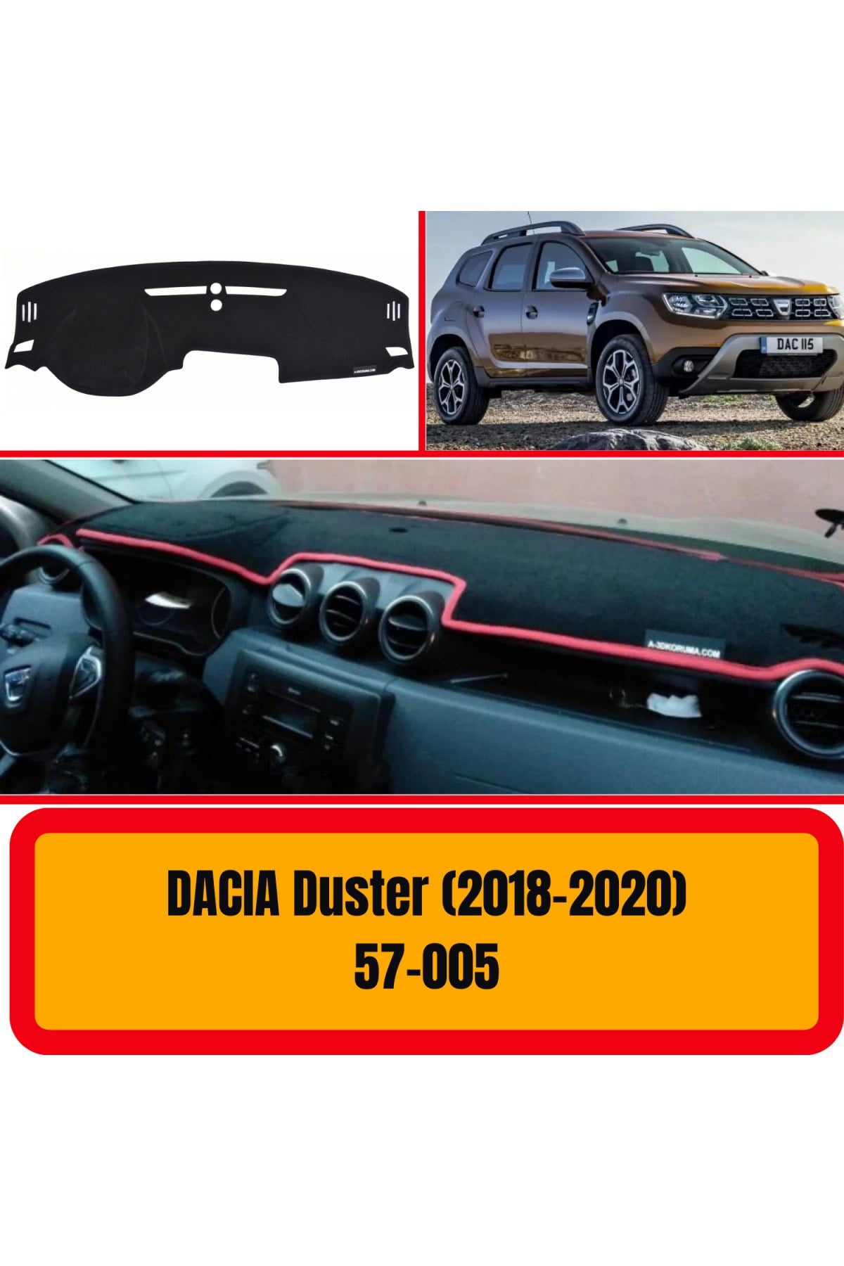 Dacia Duster 2018-2020 3D Torpido Koruyucu Kılıf