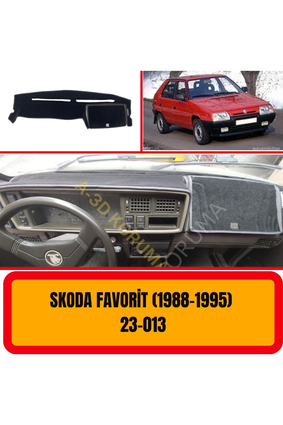 SKODA FAVORİT 3D Torpido Koruyucu Kılıf